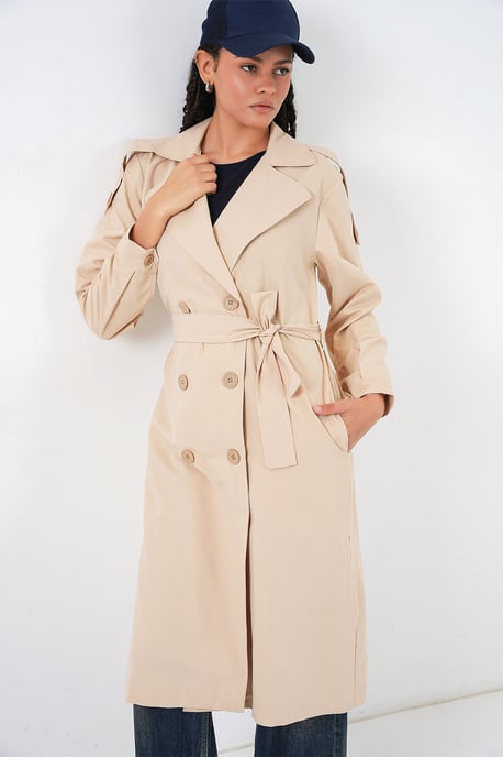Long Double Breasted Trench Coat - Image 4