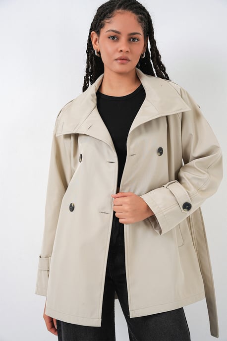 Reguliere Pasvorm Trenchcoat met Jassenkraag - Image 3