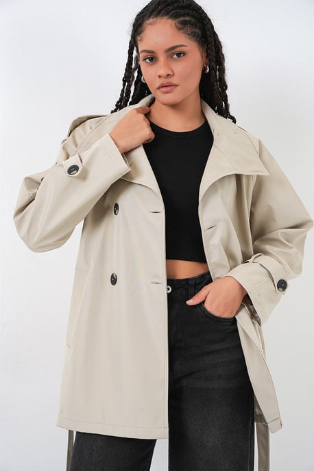 Reguliere Pasvorm Trenchcoat met Jassenkraag - Image 4