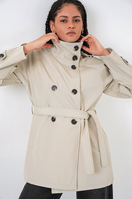 Reguliere Pasvorm Trenchcoat met Jassenkraag - Image 5