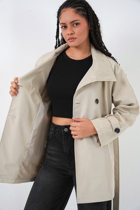 Reguliere Pasvorm Trenchcoat met Jassenkraag - Image 6