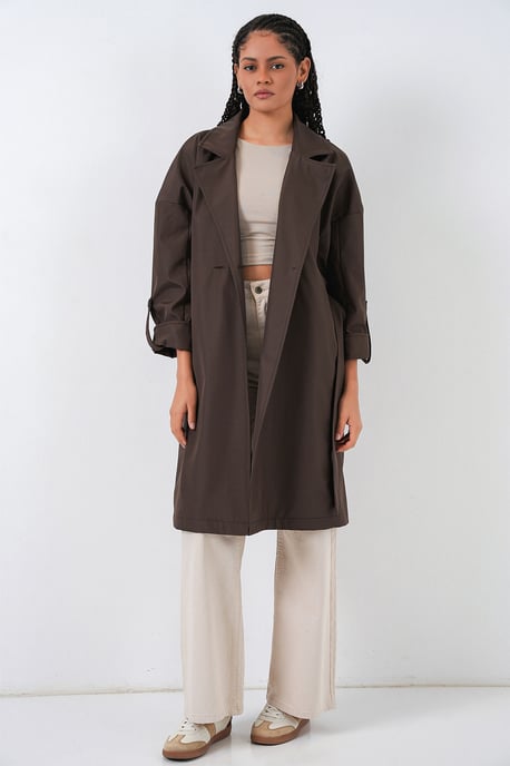 Belted Double Breasted Trench Coat - Image 2