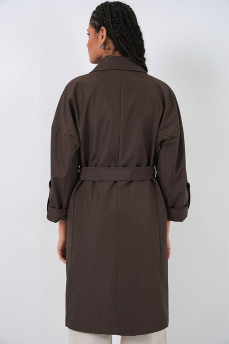 Belted Double Breasted Trench Coat - Image 6