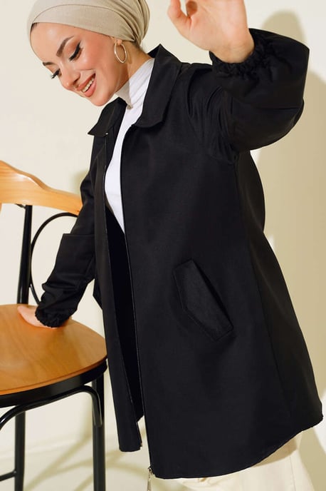 Överdimensionerad vävd trenchcoat med fickor - Image 2