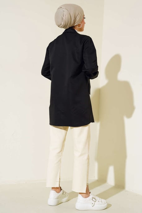 Överdimensionerad vävd trenchcoat med fickor - Image 4