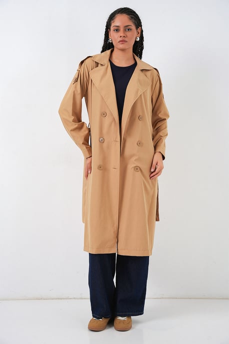 Lange Dubbel Breasted Trenchcoat - Image 2