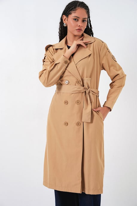Lange Dubbel Breasted Trenchcoat - Image 3