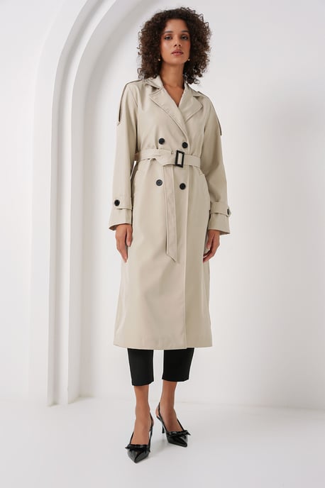 Dubbelbreasted Lange Trenchcoat - Image 4