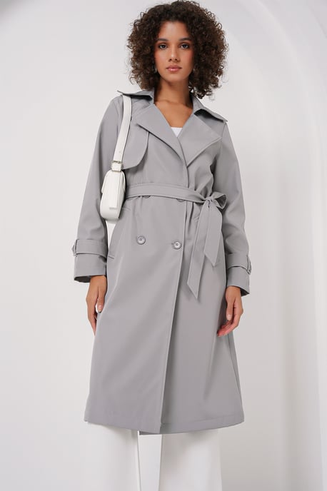 Dubbelzijdige Lange Trenchcoat - Image 1