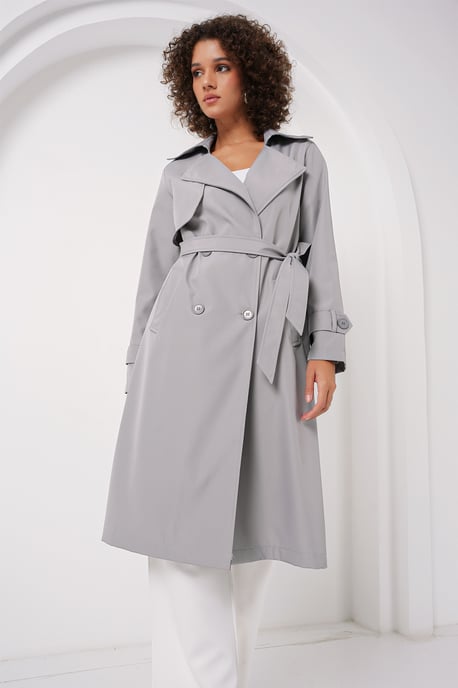Dubbelzijdige Lange Trenchcoat - Image 3