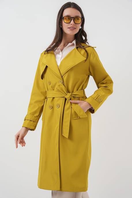 Dubbelbreasted Lange Trenchcoat - Image 3