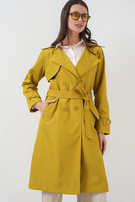Dubbelbreasted Lange Trenchcoat - Image 5