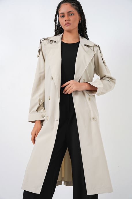 Lange Dubbelzijdige Trenchcoat - Image 1