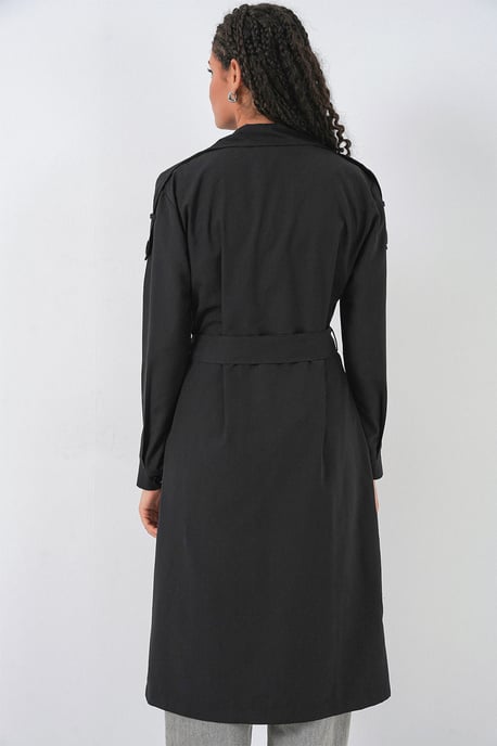 Lange Dubbel Breasted Trenchcoat - Image 5