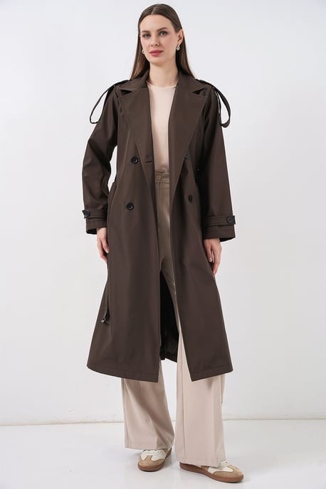 Dubbelbreasted Lange Trenchcoat - Image 2