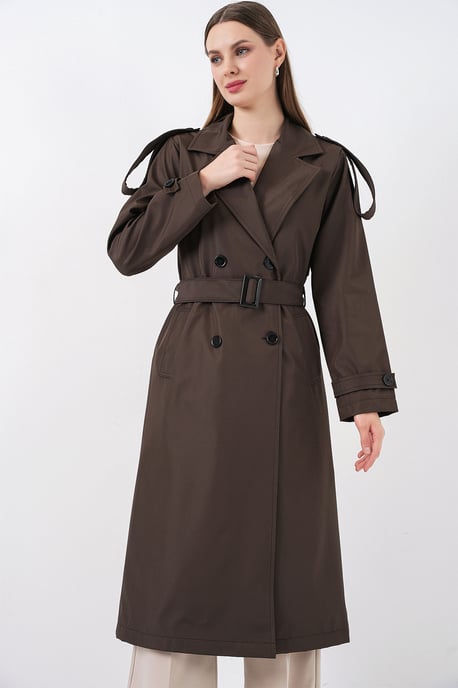 Dubbelbreasted Lange Trenchcoat - Image 4