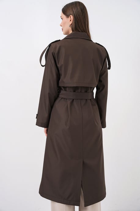 Dubbelbreasted Lange Trenchcoat - Image 6