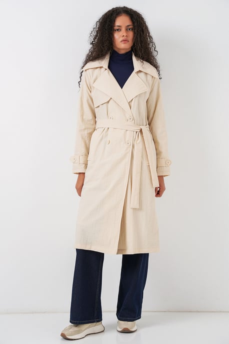 Dubbelzijdige Lange Trenchcoat met Zakjes - Image 2