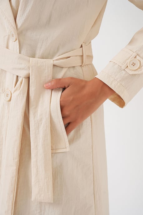 Dubbelzijdige Lange Trenchcoat met Zakjes - Image 5