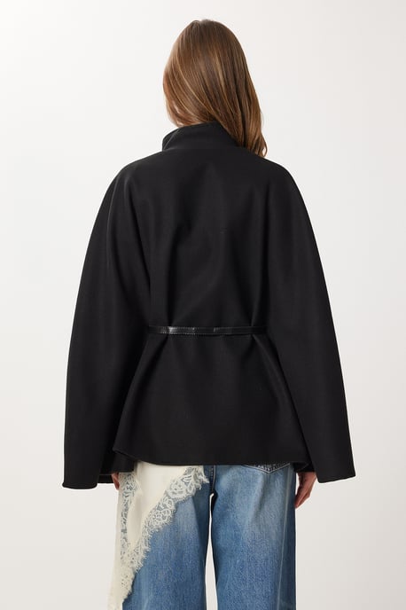 Texturerad poncho med bälte - Image 4