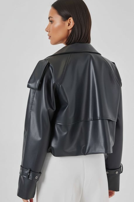 Konstläder Bikerjacka - Image 3