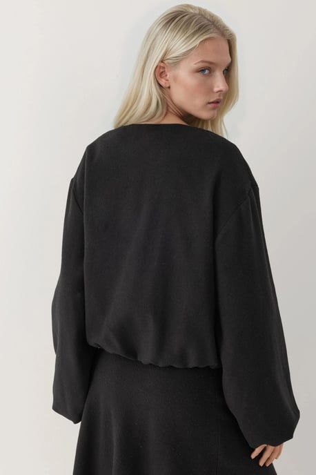 Volledig ritssluiting Oversized Textuur Bomberjack - Image 2