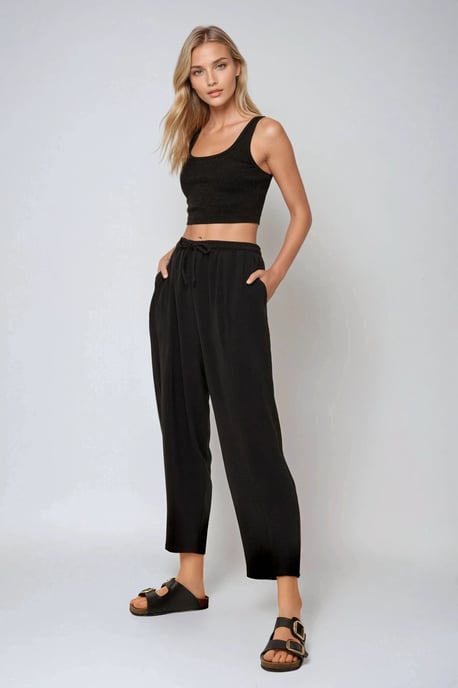 Elastic Waist Comfort Fit Pants - Image 3
