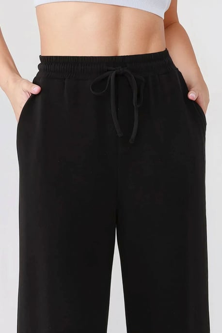 Wide Leg Elastic Waist Sweatpants - Image 2
