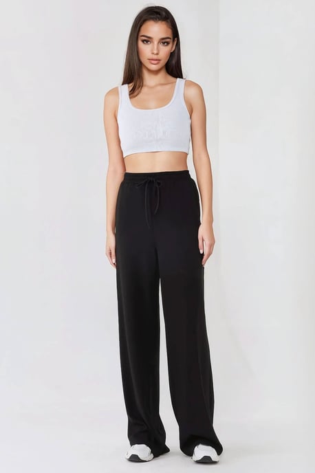 Wide Leg Elastic Waist Sweatpants - Image 4
