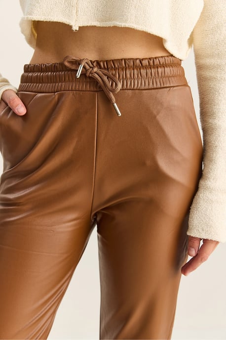 Synthetische Leren Joggingbroek met Striksluiting - Image 5