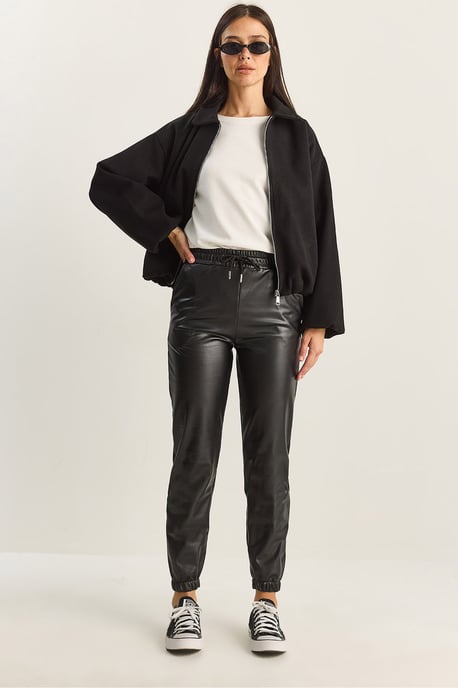 Synthetische Leren Joggingbroek met Striksluiting - Image 2