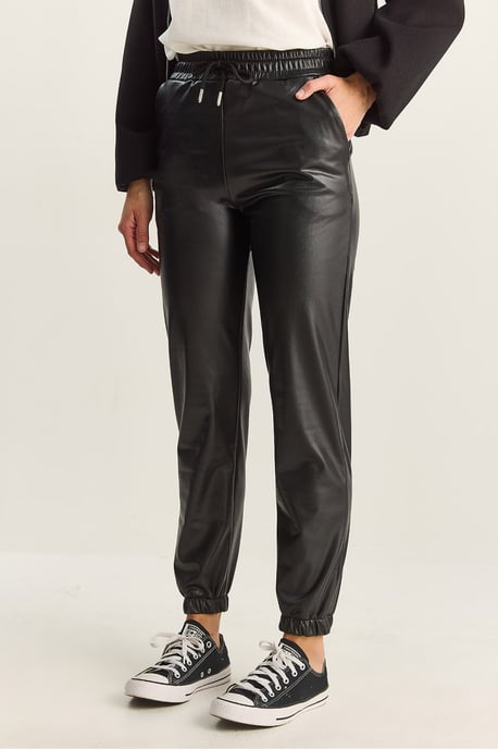 Synthetische Leren Joggingbroek met Striksluiting - Image 5