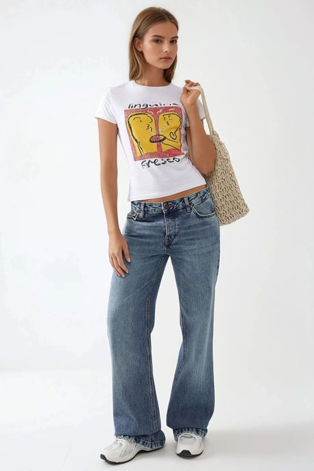 Slim Fit Tryckt Crew Neck T-shirt - Image 3