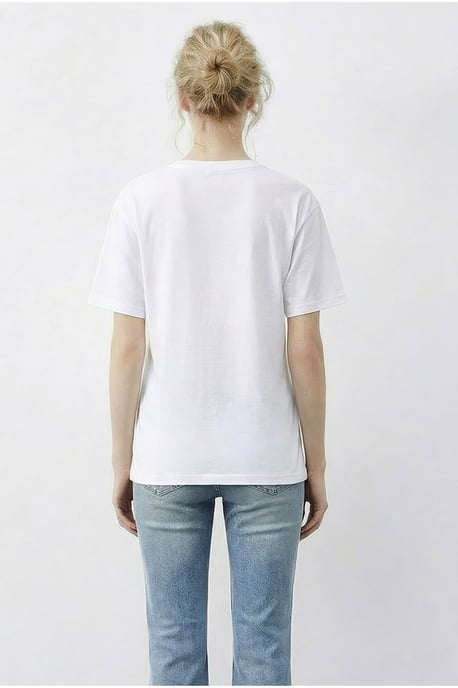 Rundhalsad T-shirt med paljettryck och text - Image 6