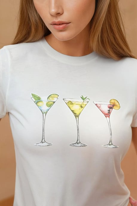Geprinte Regular Fit Crew Neck 100% Katoenen Crop T-shirt - Image 2