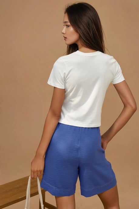 Gedrukte Regular Fit Crew Neck 100% Katoenen Crop T-shirt - Image 3