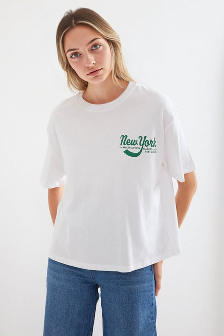 Tryckt Crew Neck Lätt T-Shirt - Image 2