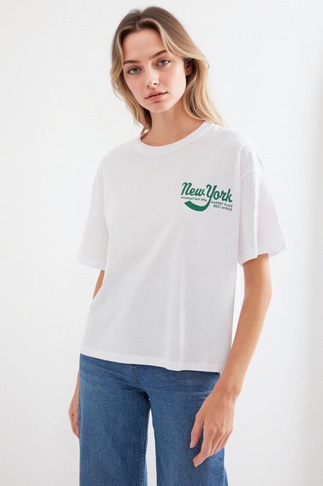 Tryckt Crew Neck Lätt T-Shirt - Image 3