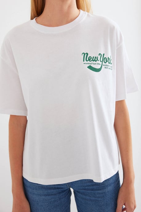 Tryckt Crew Neck Lätt T-Shirt - Image 4