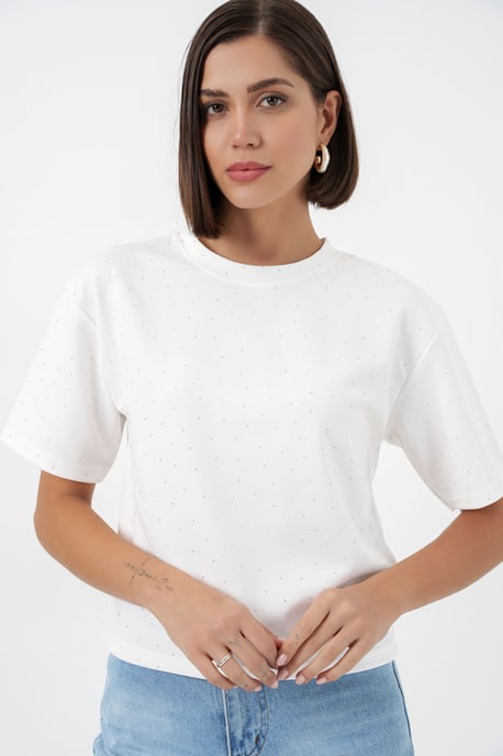 Steen Gemeleerde Crew Neck T-Shirt - Image 3
