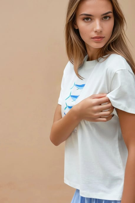 Tryckt Regular Fit Crew Neck T-shirt i 100% bomull - Image 3