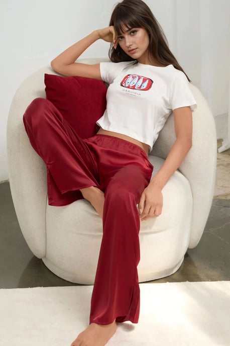 Geprinte Regular Fit Crew Neck 100% Katoenen Cropped T-shirt - Image 2