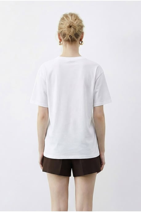 Ronde Hals Geometrische Paillette Geprinte T-Shirt - Image 5