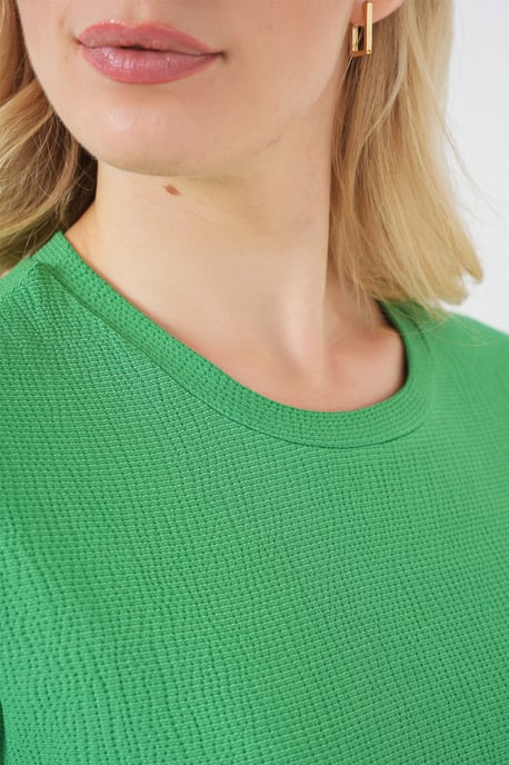 Textured Crew Neck Short Sleeve T-Shirt - Image 5