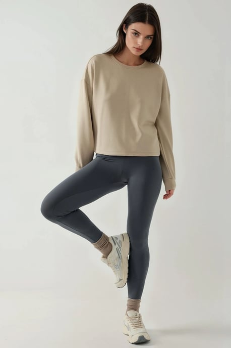 Sweatshirt met lange mouwen en rugsplitdetails - Image 4