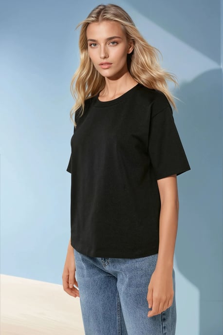 Grundläggande Bomulls Rundhalsad T-shirt - Image 3