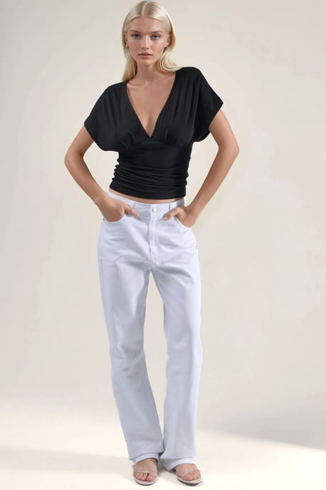 Ruched V-Neck T-Shirt - Image 5
