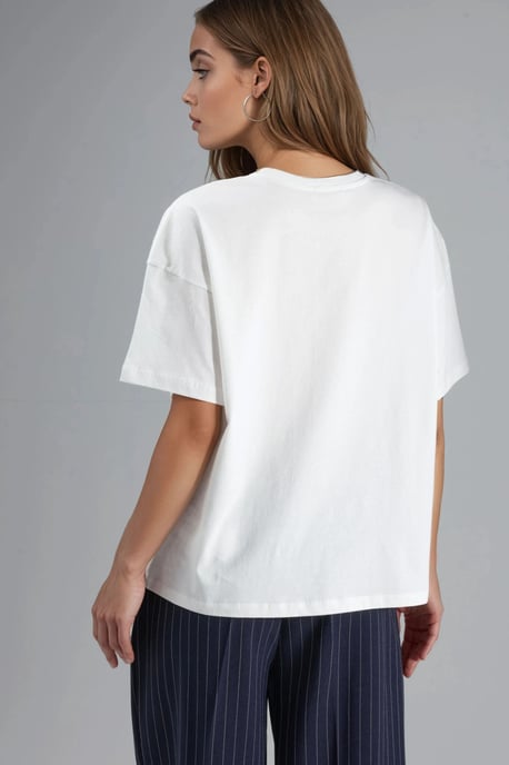 Överdimensionerad Broderad Stickad T-shirt - Image 4