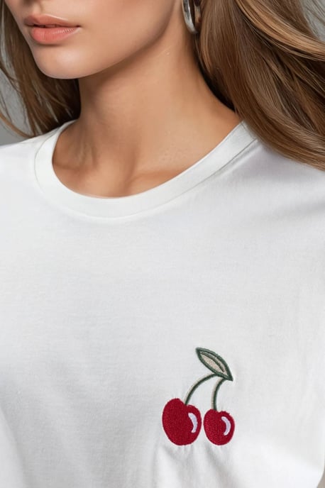 Överdimensionerad Broderad Stickad T-shirt - Image 6