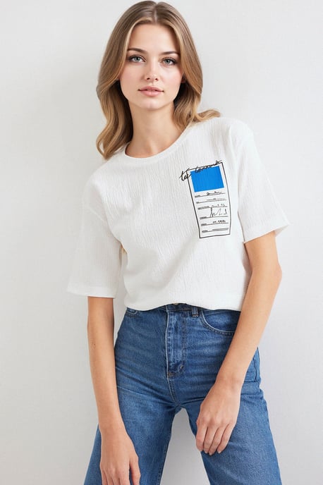 Printed Crew Neck Short Sleeve T-Shirt - Image 2